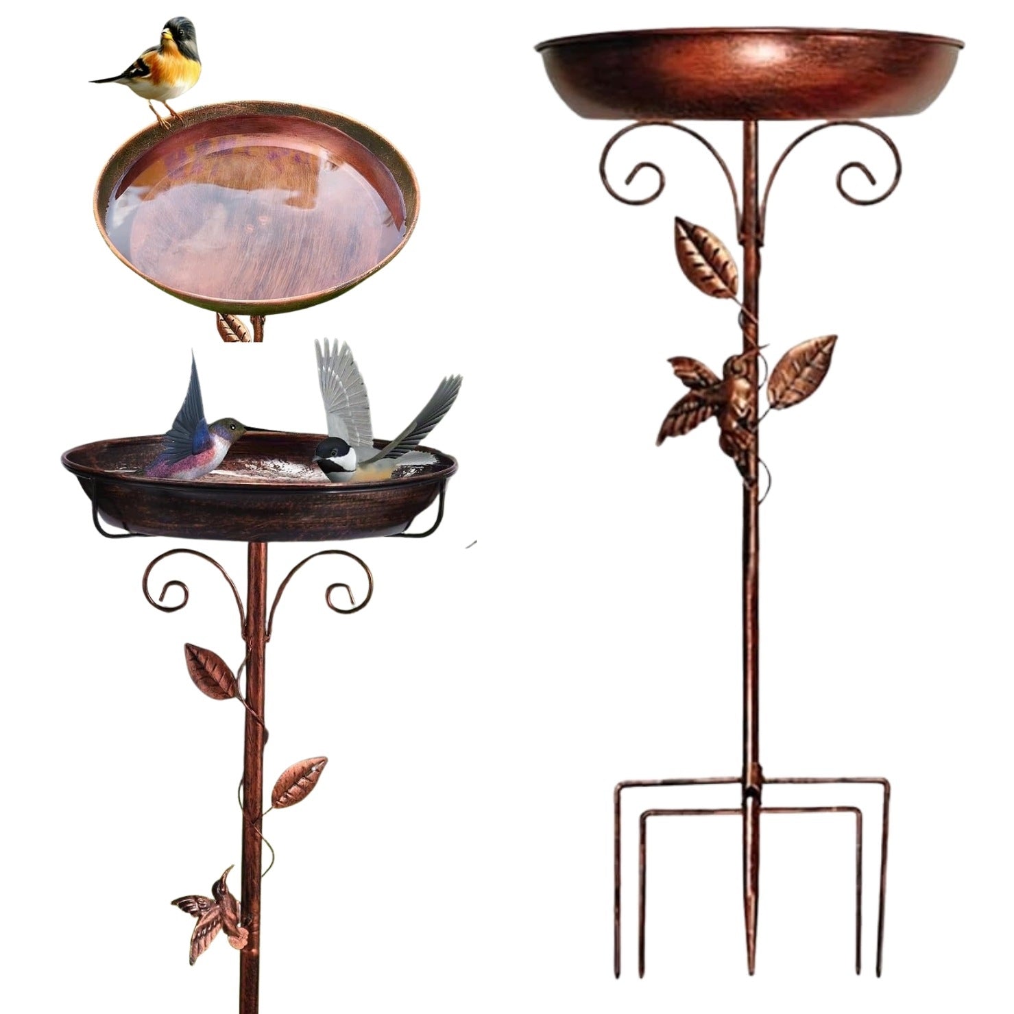 DRINKER BIRD FEEDER STANDING WITH LEG LARGE CAST IRON ORNAMENT FOR GARDEN