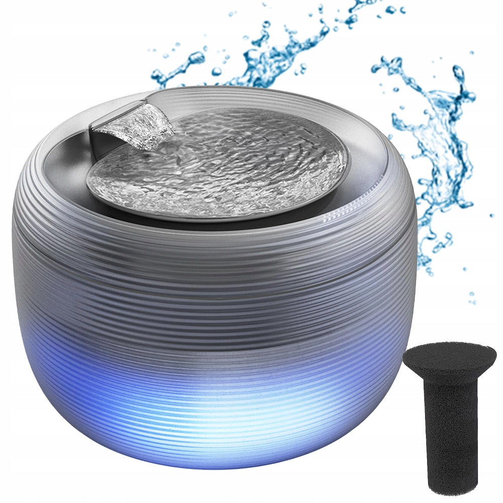 DRINKER BOWL DOG CAT DRINKER QUIET FOUNTAIN WITH LED AND SILENT PUMP 2.5 L