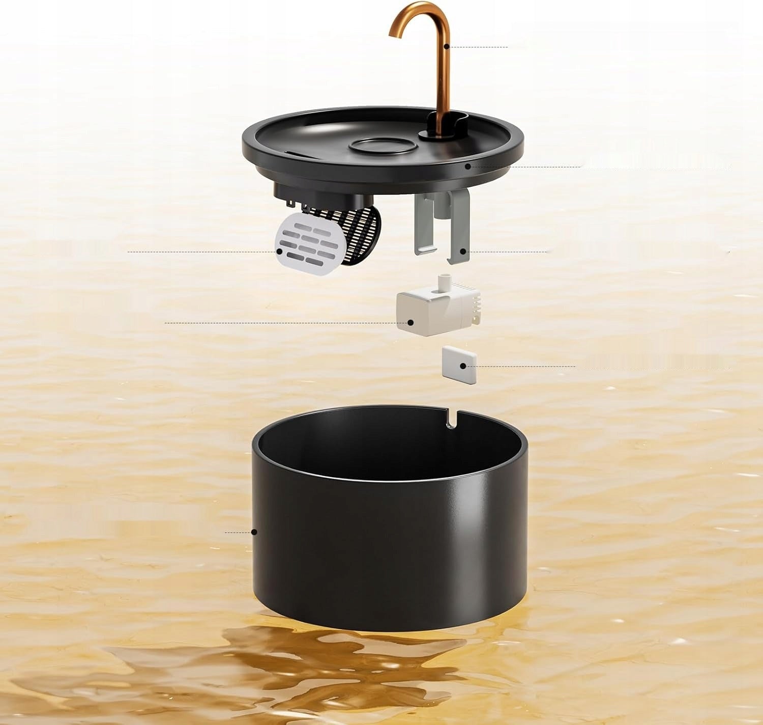 DRINKER CAT FOUNTAIN DRINKER 2,1L AUTOMATIC SILENT BOWL + 3 FILTERS Material made from a synthetic material