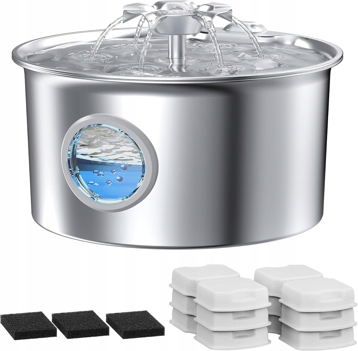 DRINKER DRINKING FOUNTAIN FOR CAT CATS DOG 2,6L STAINLESS STEEL