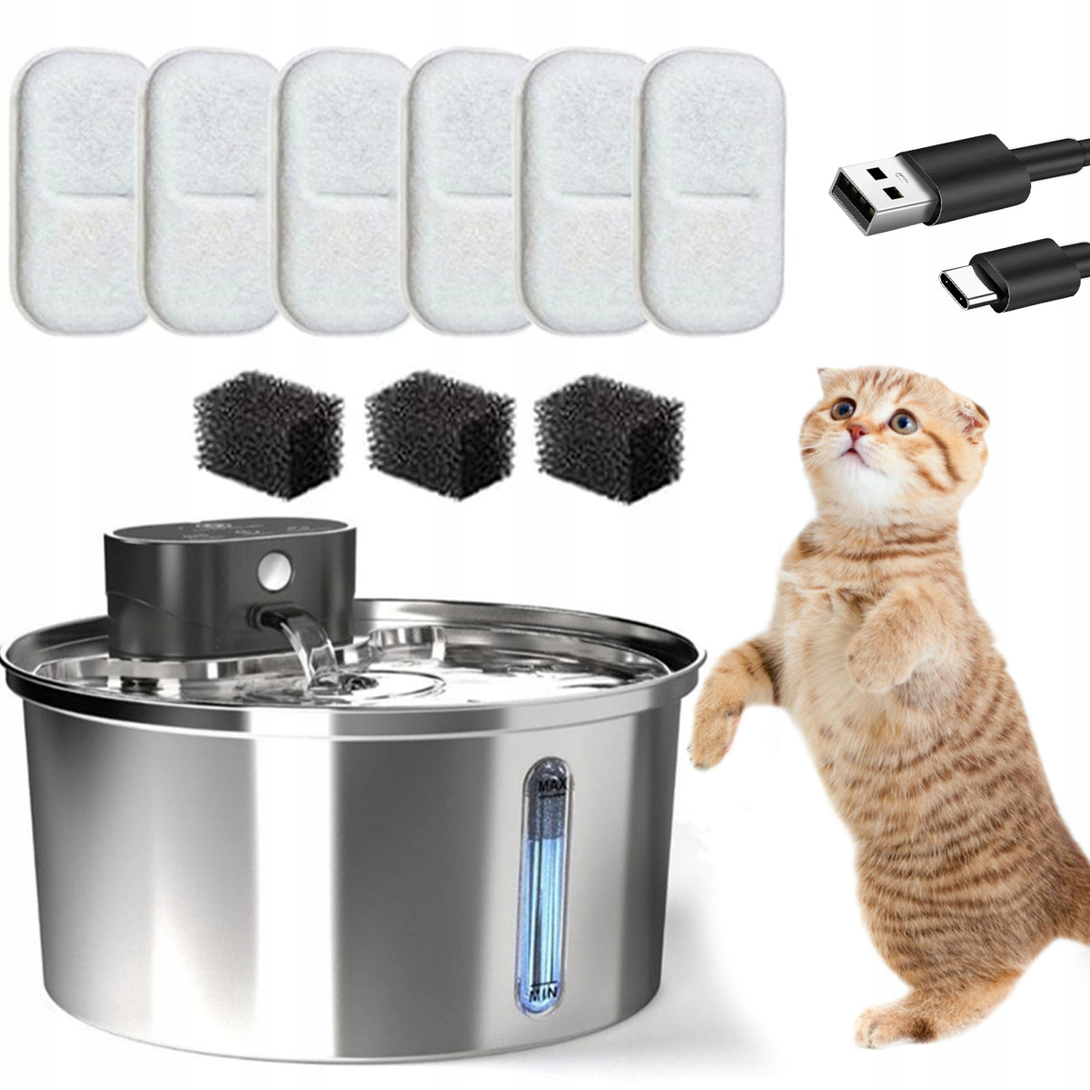 DRINKER FOR CATS AND DOGS 3.2L MULTILAYER FILTRATION