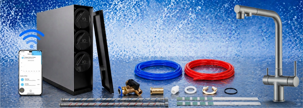 DRINKING WATER TREATMENT PLANT MIDEA 800GPD SMART RO7 WIFI AND THREE WAY BATTERY PZH Packaging status original