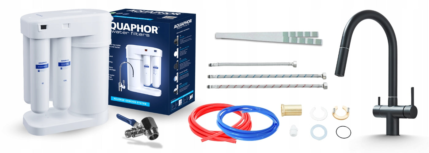 DRINKING WATER TREATMENT PLANT PZH CERTIFICATE AND KITCHEN FAUCET WITH PULL-OUT ARI SPOUT Packaging status original