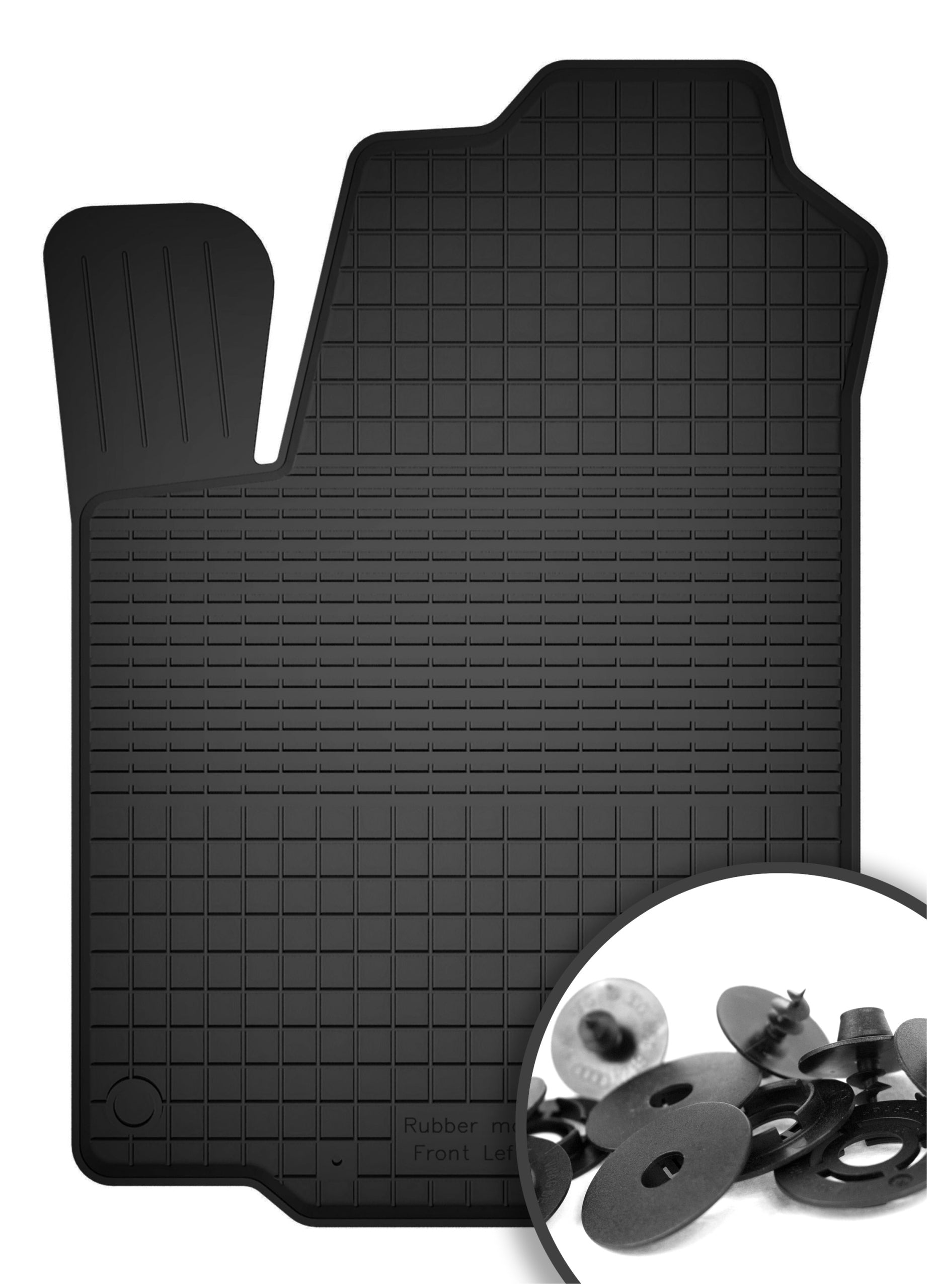 DRIVER RUBBER RUG black trough car rugs rim 2CM 1pcs