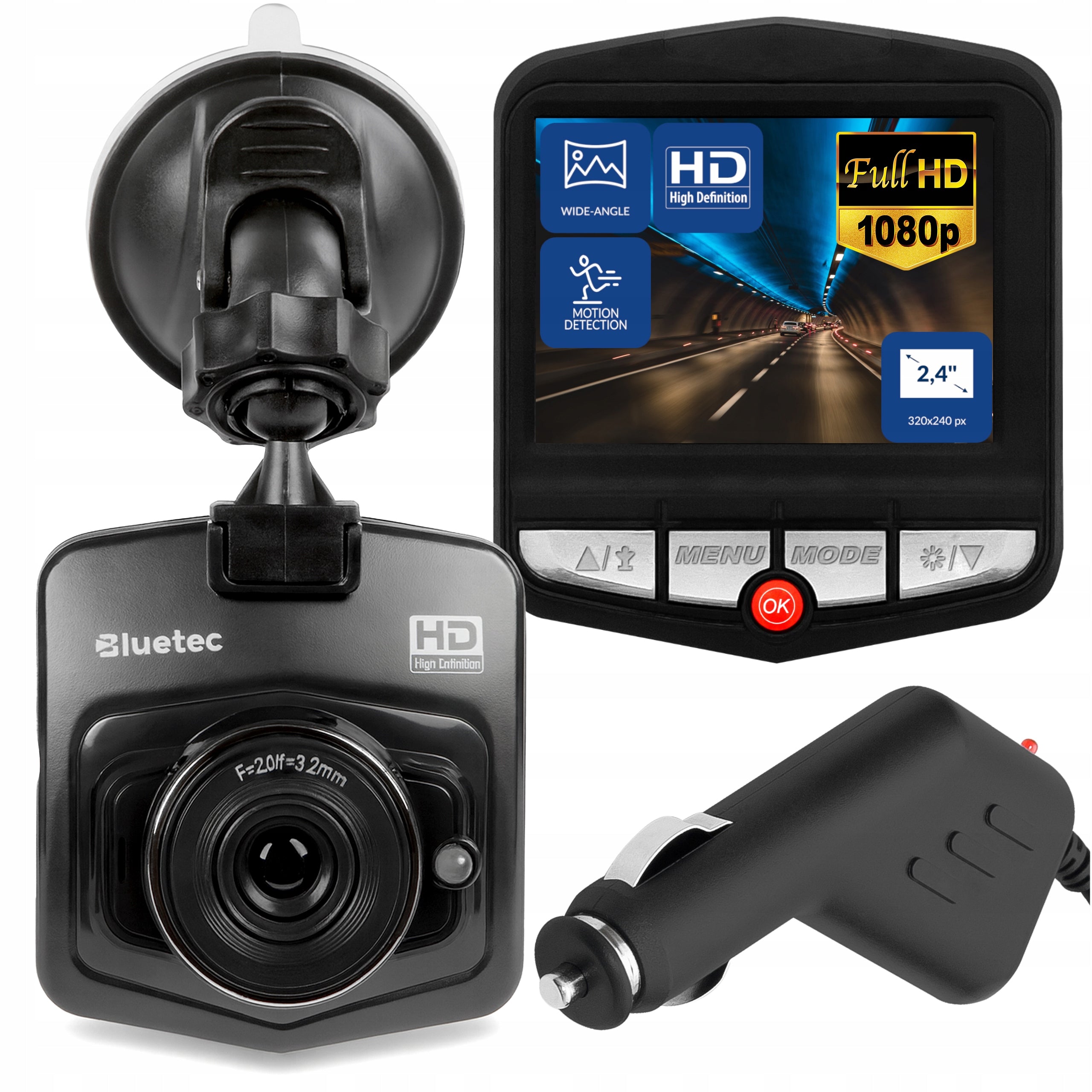 DRIVING RECORDER DASH CAM VIDEO RECORDER HD MENU PL HOLDER Packaging status original