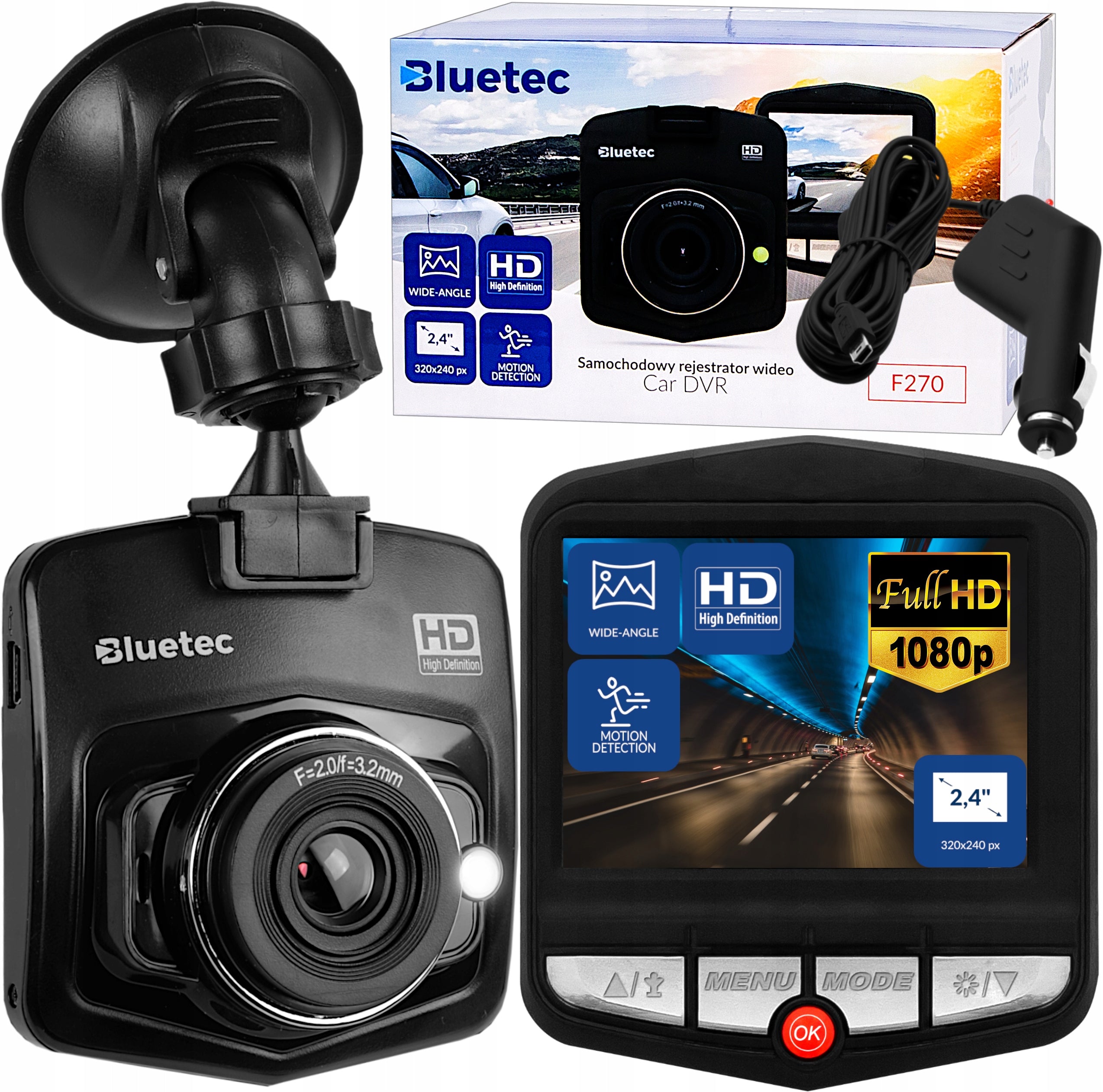 DRIVING RECORDER DASH CAM VIDEO RECORDER HD MENU PL HOLDER