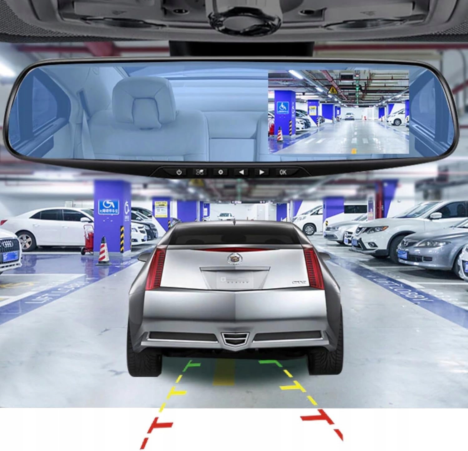 DRIVING RECORDER FULL HD CAR CAMERA FRONT + REAR REVERSING MIRROR Packaging status original
