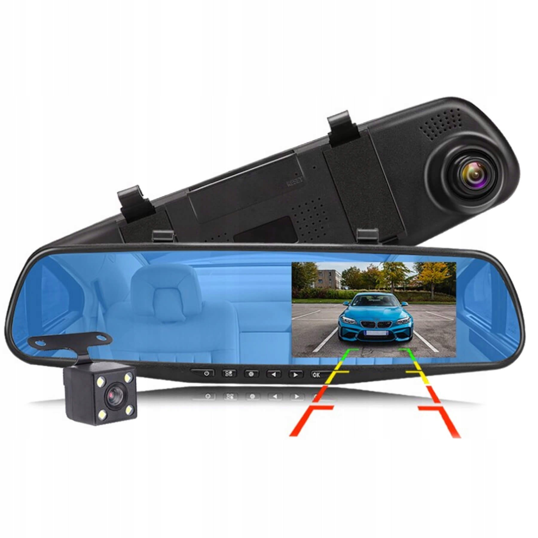 DRIVING RECORDER REVERSING CAMERA IN MIRROR 4LED Brand Kopier