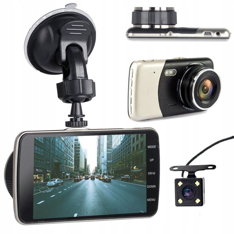 DRIVING RECORDER SLIM REVERSING CAMERA FRONT REAR FULL HD