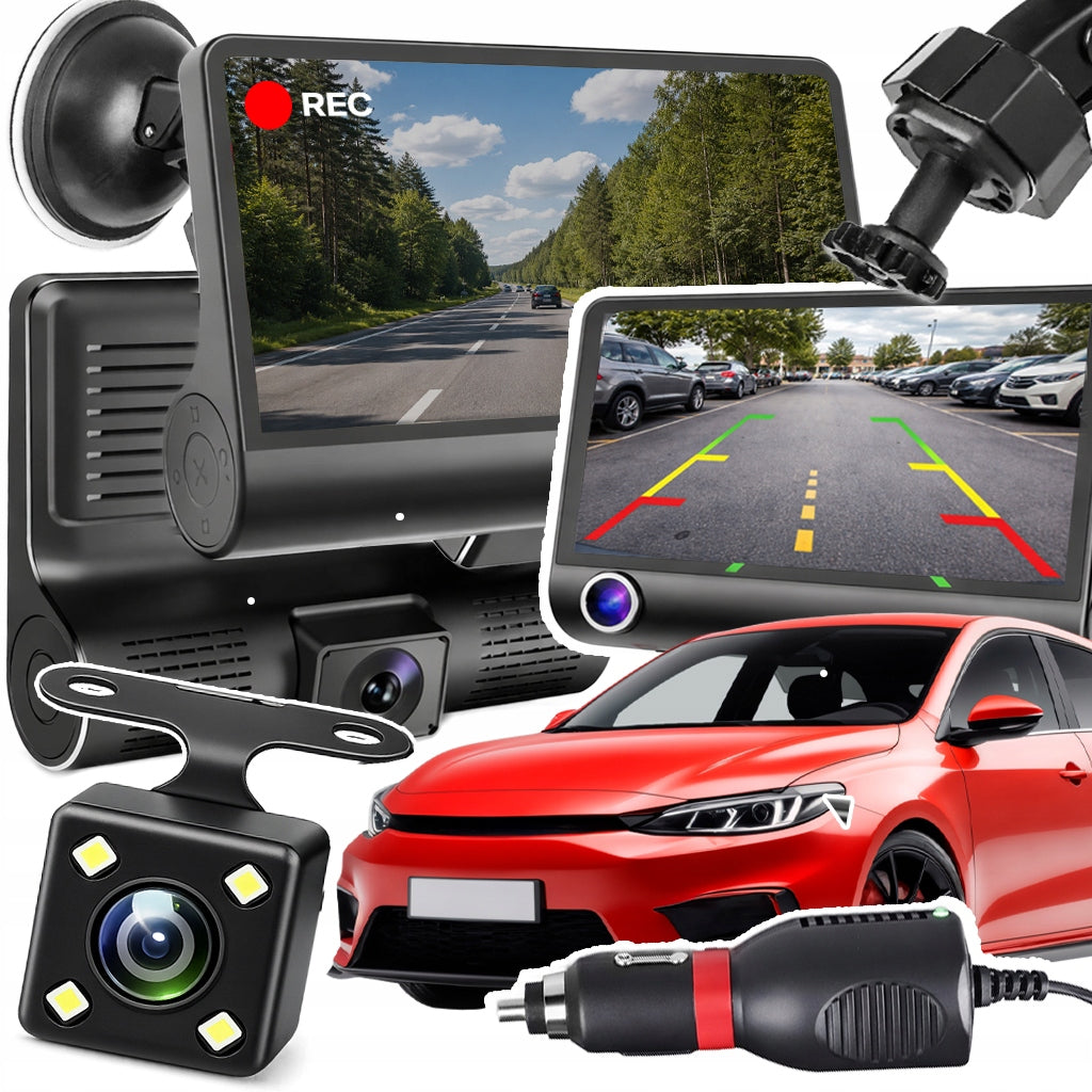 DRIVING RECORDER VIDEO RECORDER 5Mpx 3 FULL HD CAMERAS + REVERSING CAMERA