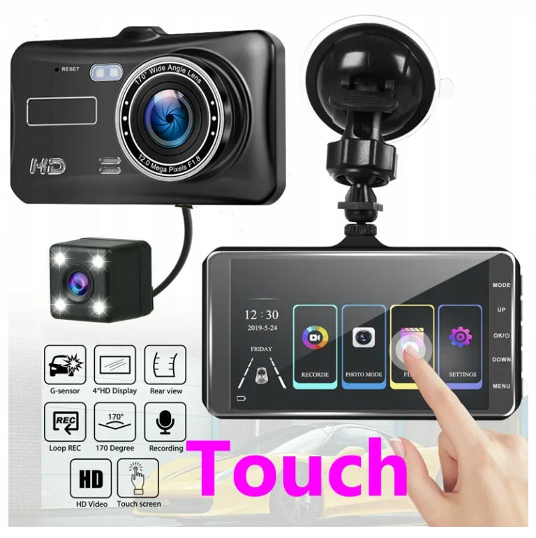 DRIVING VIDEO RECORDER CAR REVERSING CAMERA TOUCH SCREEN MenuPL Manufacturer code WIDEOREJESTRATOR JAZDY