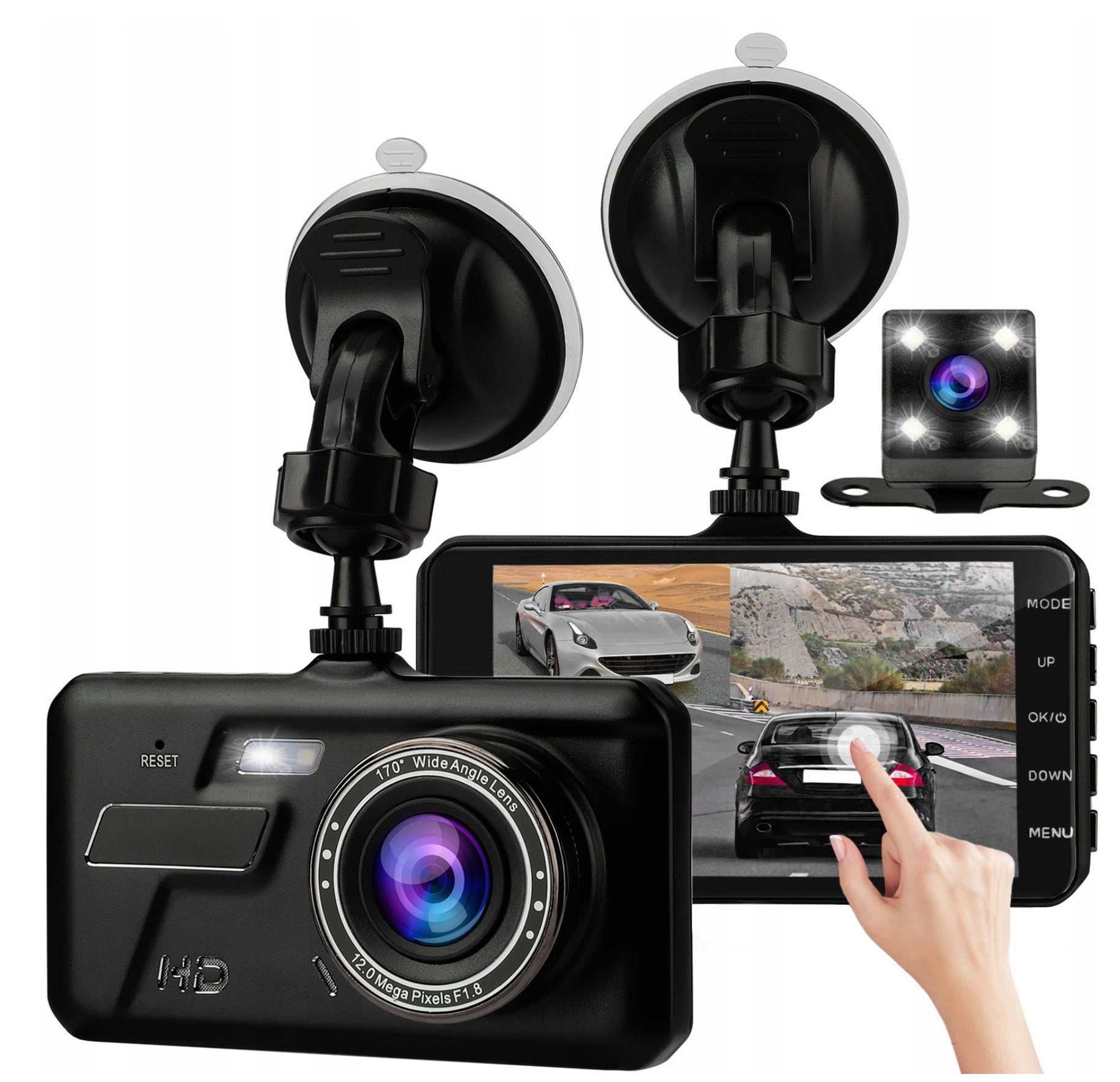 DRIVING VIDEO RECORDER TOUCH FRONT REAR FULL HD Model PV12