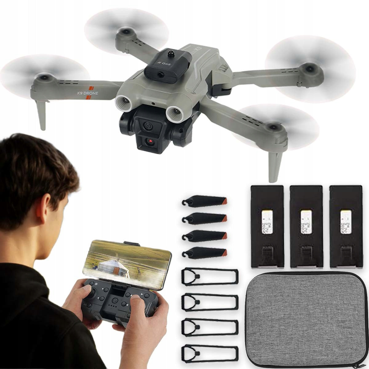 DRONE 2 BEGINNER CAMERAS REMOTE CONTROLLED APP SUITCASE FREEBIE