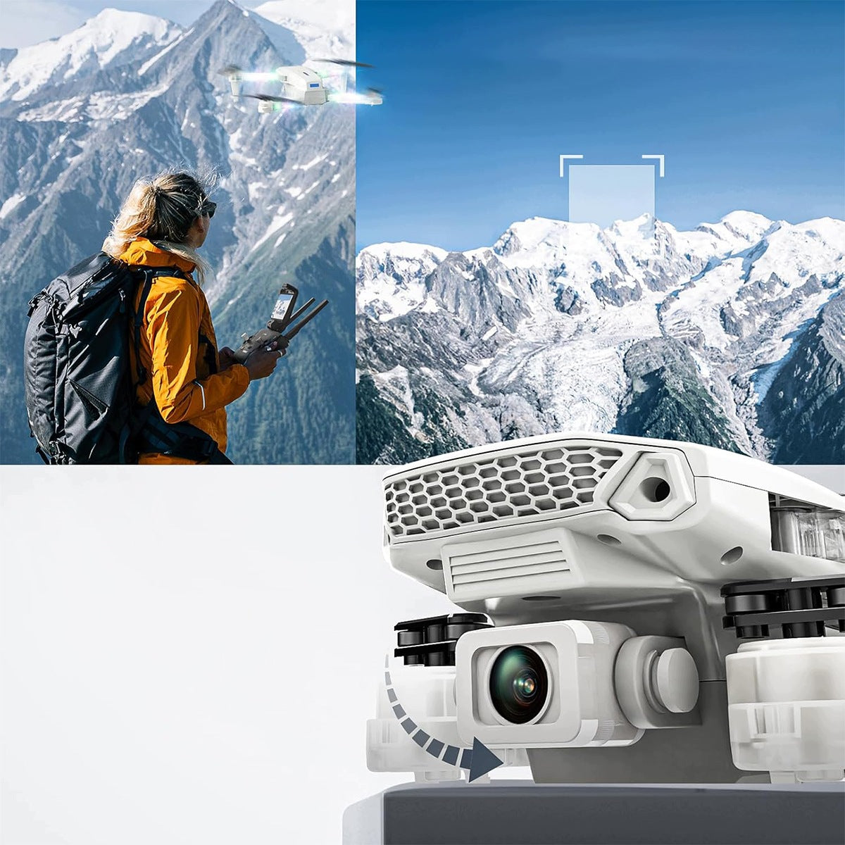 DRONE 2x CAMERA + SUITCASE PILOT RC drone with dual camera 1080P Model 4016858543466