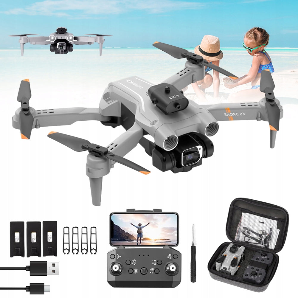 DRONE 4K CAMERA TWO LENSES THREE BATTERIES FOR PHOTOS AND VIDEO AT HEIGHT
