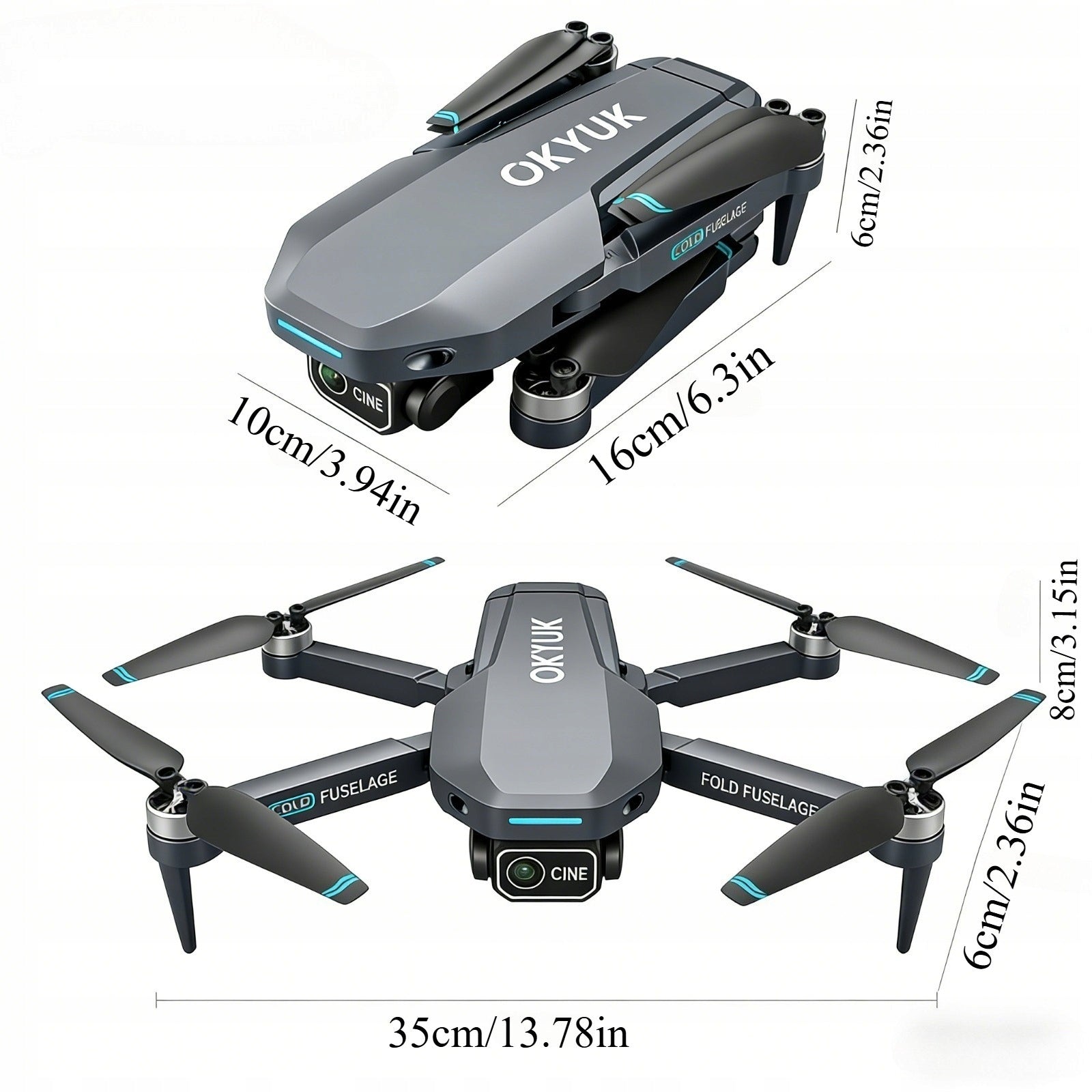 DRONE 4K INTELLIGENT OBSTACLE AVOIDANCE BRUSHLESS MOTOR 35 MINUTES FLIGHT Packaging status original