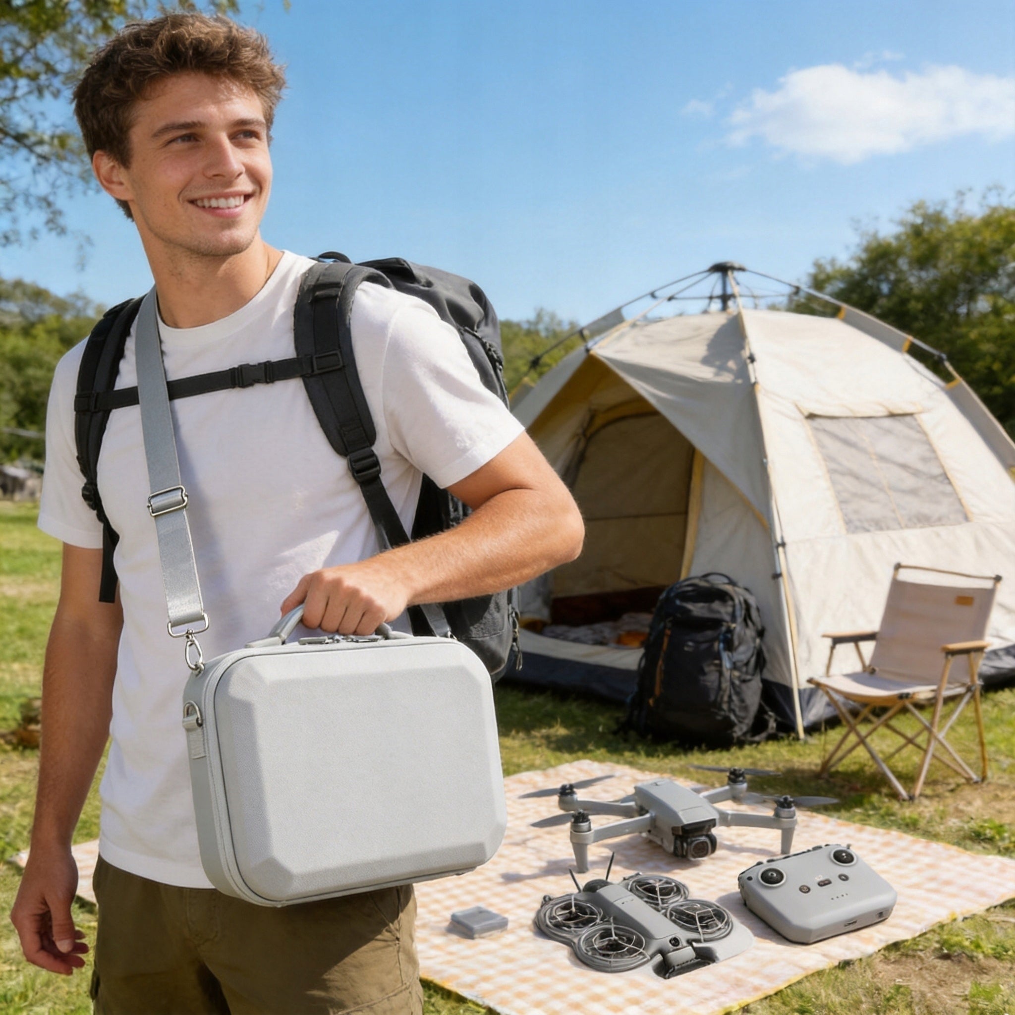 DRONE BAG DJI NEO2 GREY EVA COVER LIGHTWEIGHT HANDY CASE WITH ZIPPER Manufacturer code Bez marki