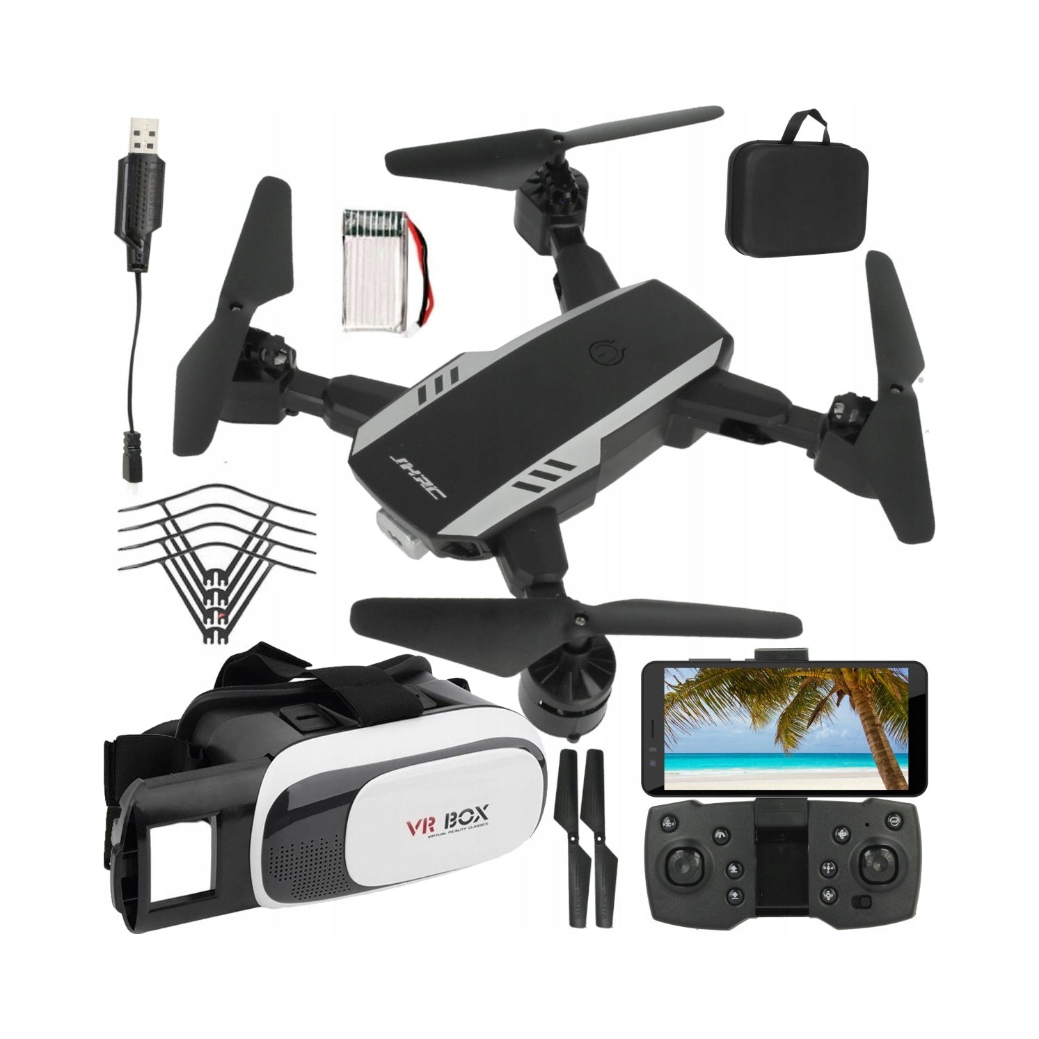 DRONE Camera Wifi LIVE VIEW Compass Back ZAWIS Flight 15min Aku 1800mAh