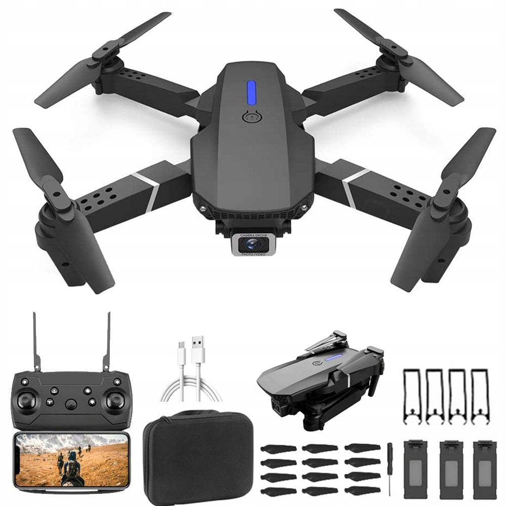 DRONE FOLDING 4K DUAL CAMERA WIFI HEADLESS MODE 3D FLIP FLIGHT TIME