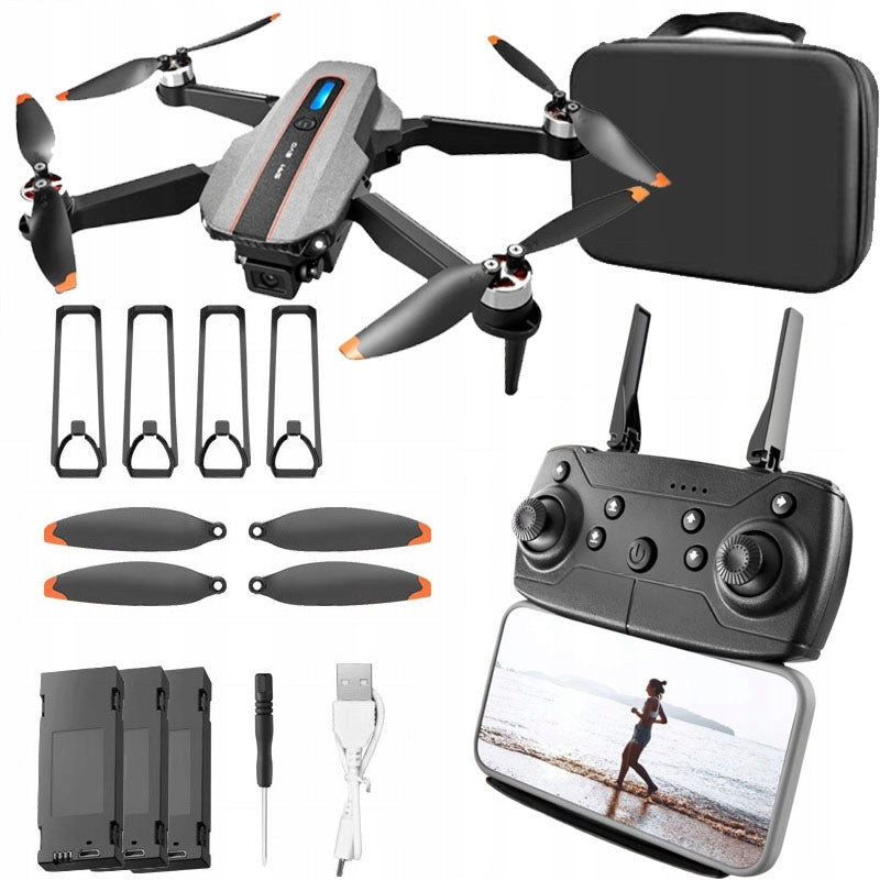 DRONE FOLDING QUADCOPTER FPV HD 100M WITH CAMERA 3 BATTERIES 1800MAH
