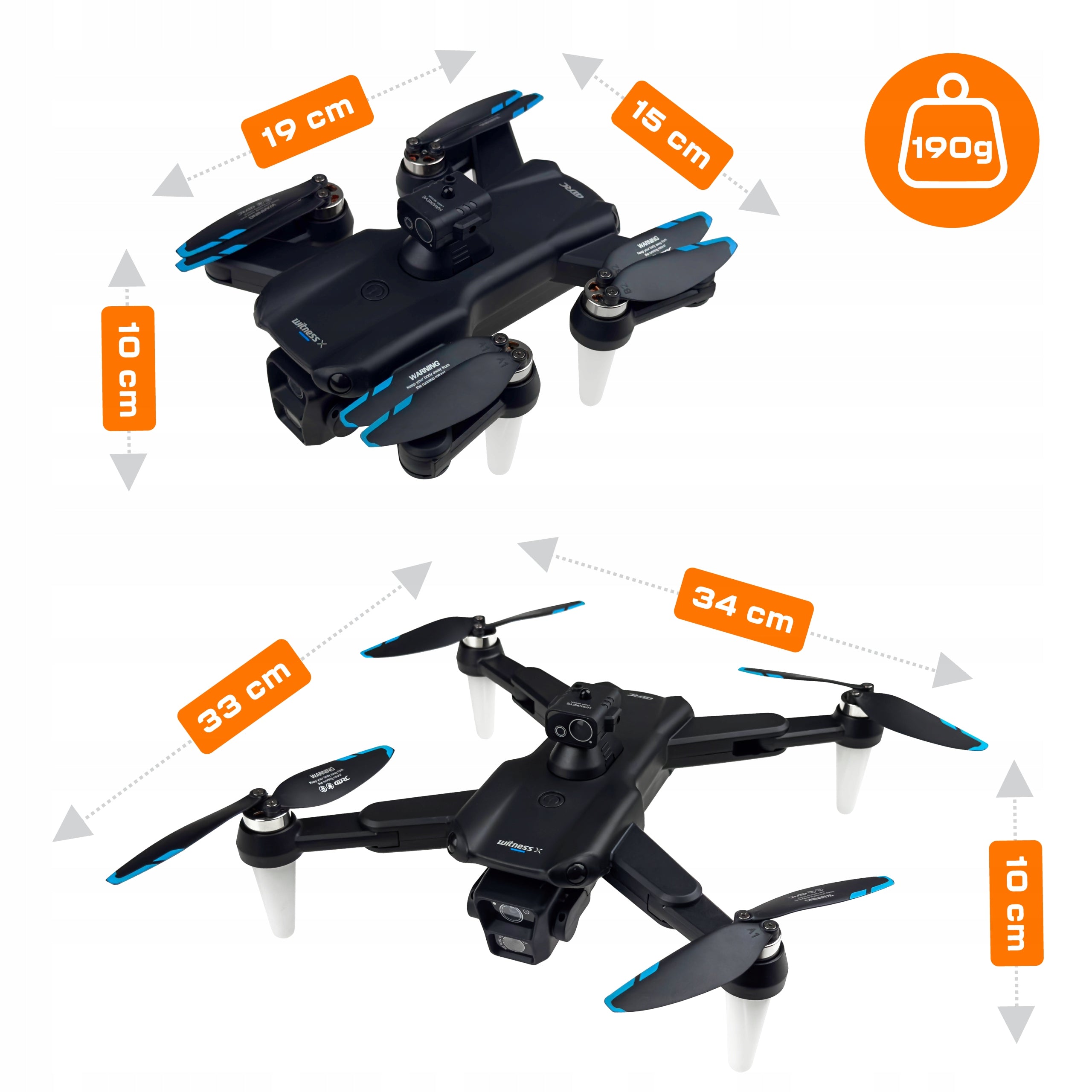 DRONE FlyPro14 2 Cameras RADAR OBSTACLES BRUSHLESS MOTORS 75min TOY Packaging status original