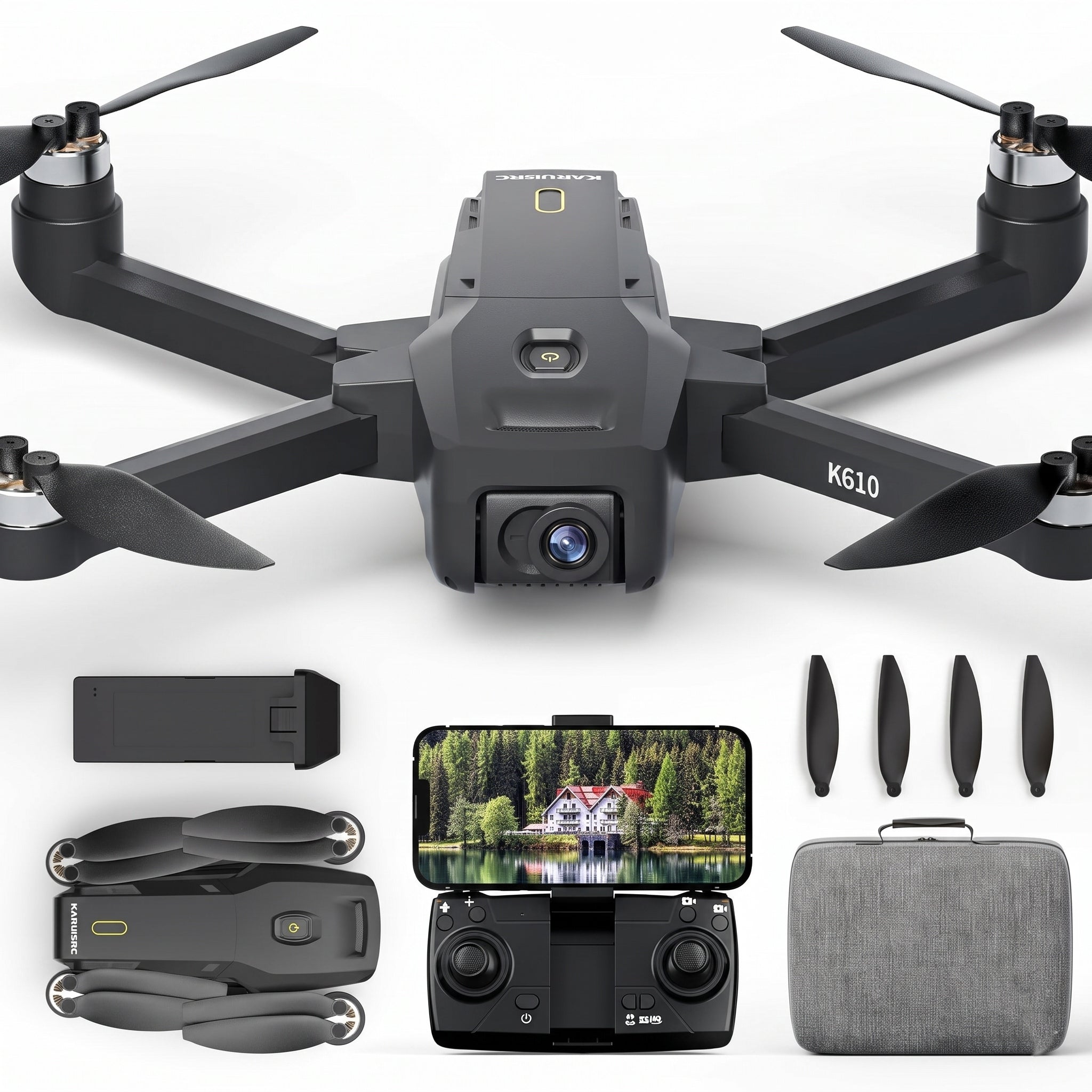DRONE K610 GPS with 4K Camera, Brushless Motor + Remote Control