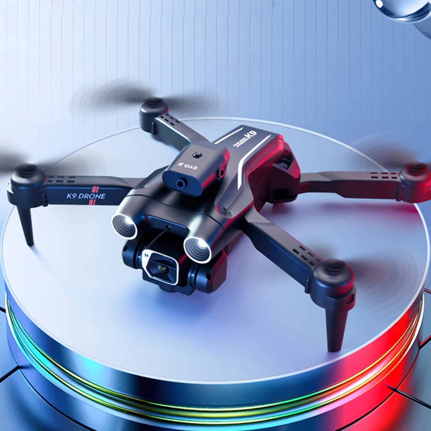 DRONE K9 CAMERA 4K RC QUADCOPTER TOY + 3 BATTERY 45MIN FOLDABLE Model DRON K9 01