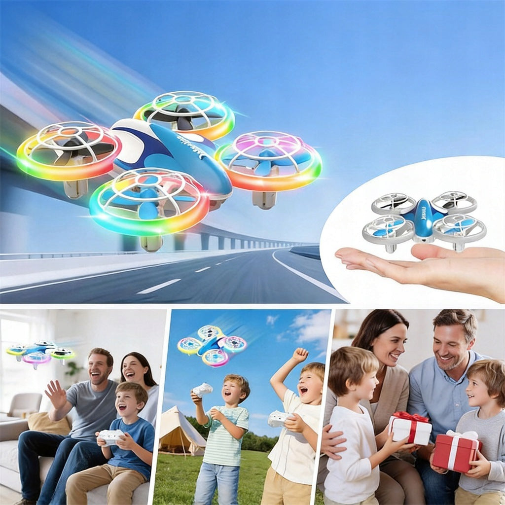 DRONE LED QUADCOPTER FOR CHILDREN PROTECTIVE SHIELD 360 FLIP 3 BATTERIES 30 MIN Manufacturer code DRON LED QUADCOPTER
