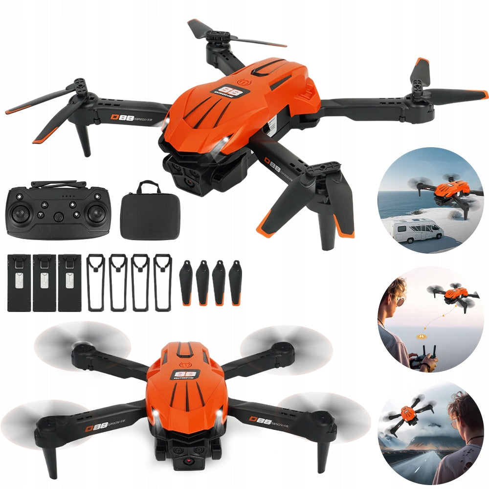 DRONE ORANGE WITH CAMERA D88 WIFI CASE FOR KIDS DURABLE LEARNING SET