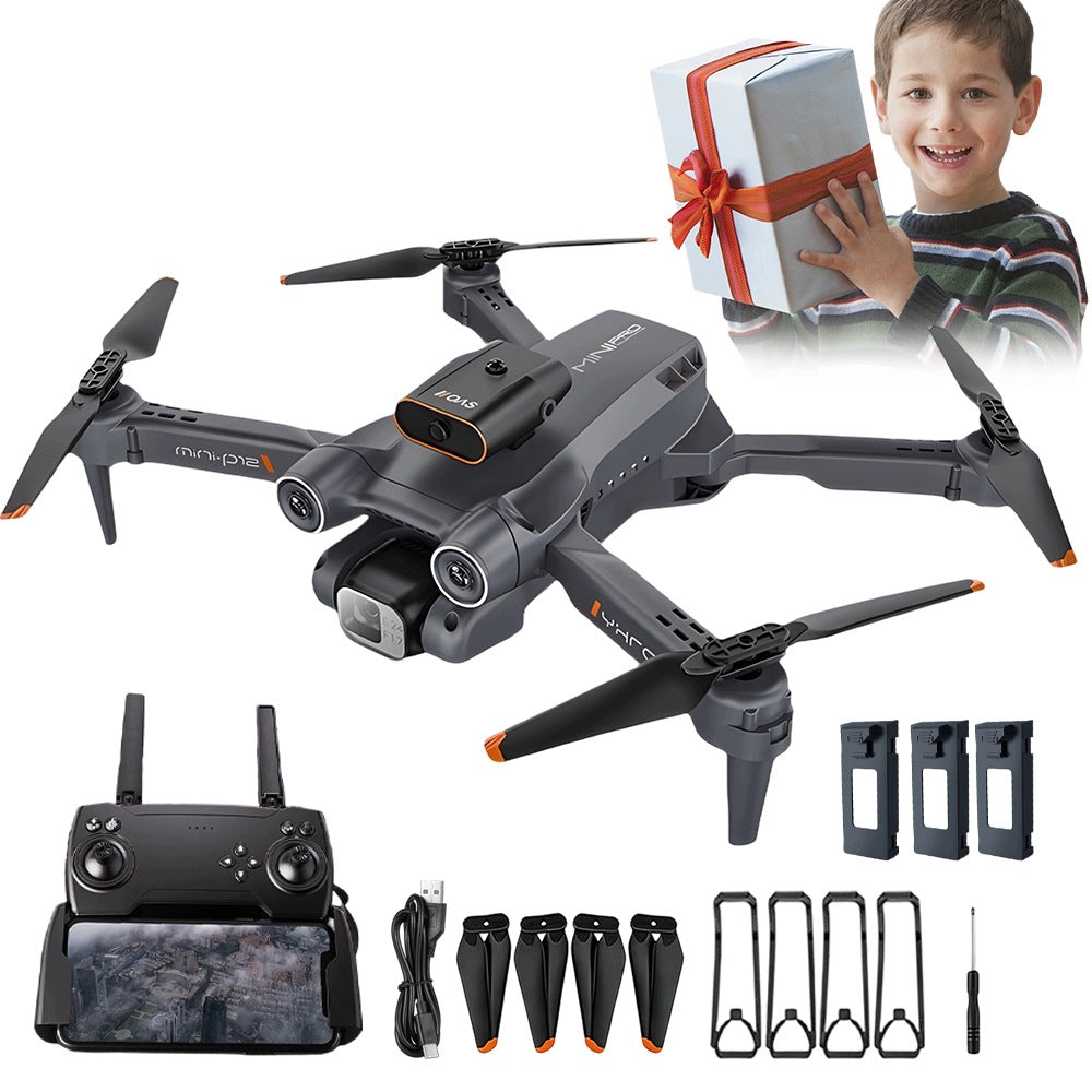 DRONE P12 WITH HD CAMERA DUAL FPV CAMERA AVOID OBSTACLE FOLDING