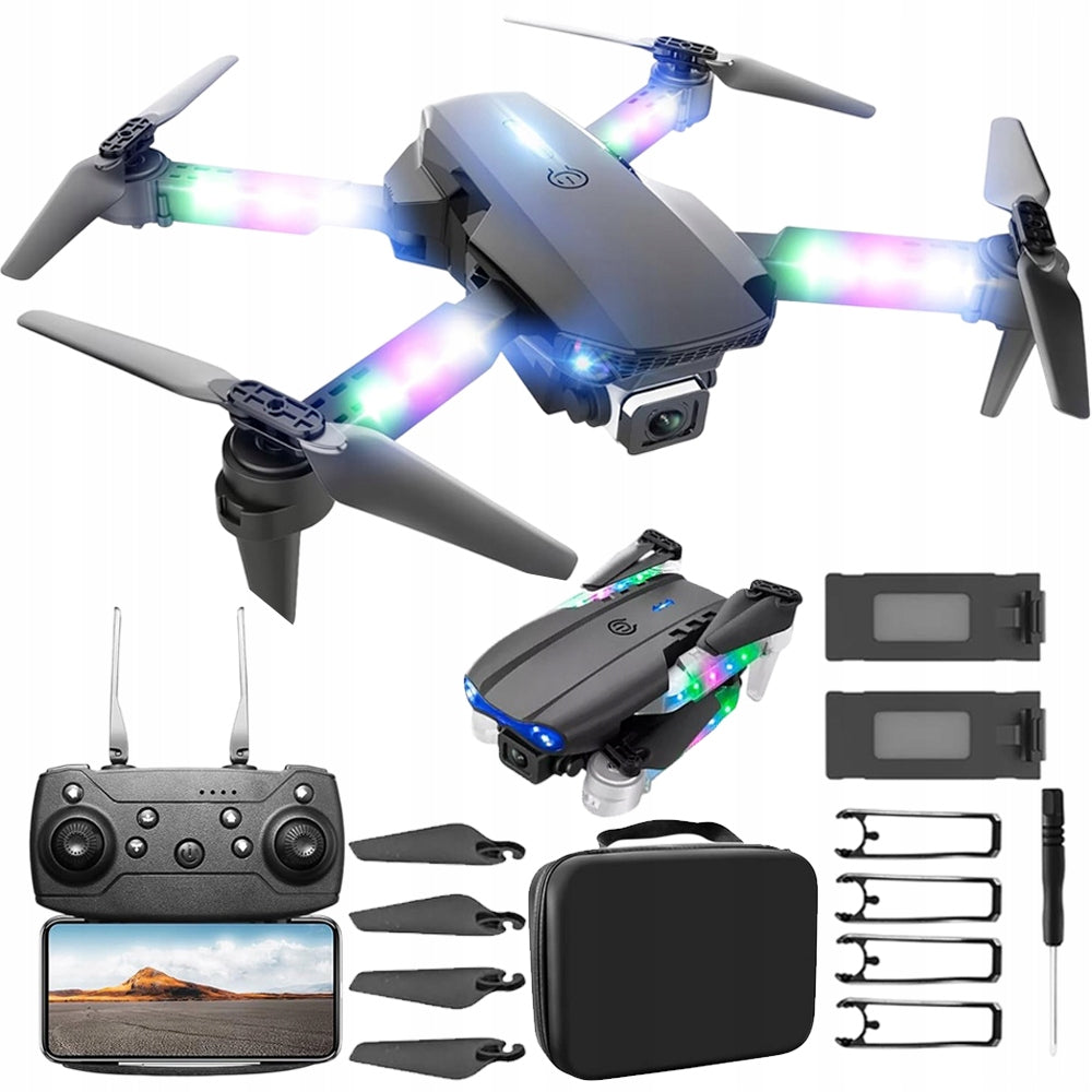 DRONE PRO WIFI CASE 2 CAMERAS LED HD 2 BATTERIES 1800MAH SET