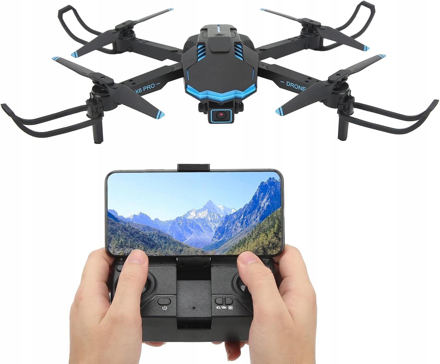 DRONE REMOTE CONTROLLED HD CAMERA BOROCO X6 FOLDABLE QUADCOPTER WIFI GPS Brand no brand