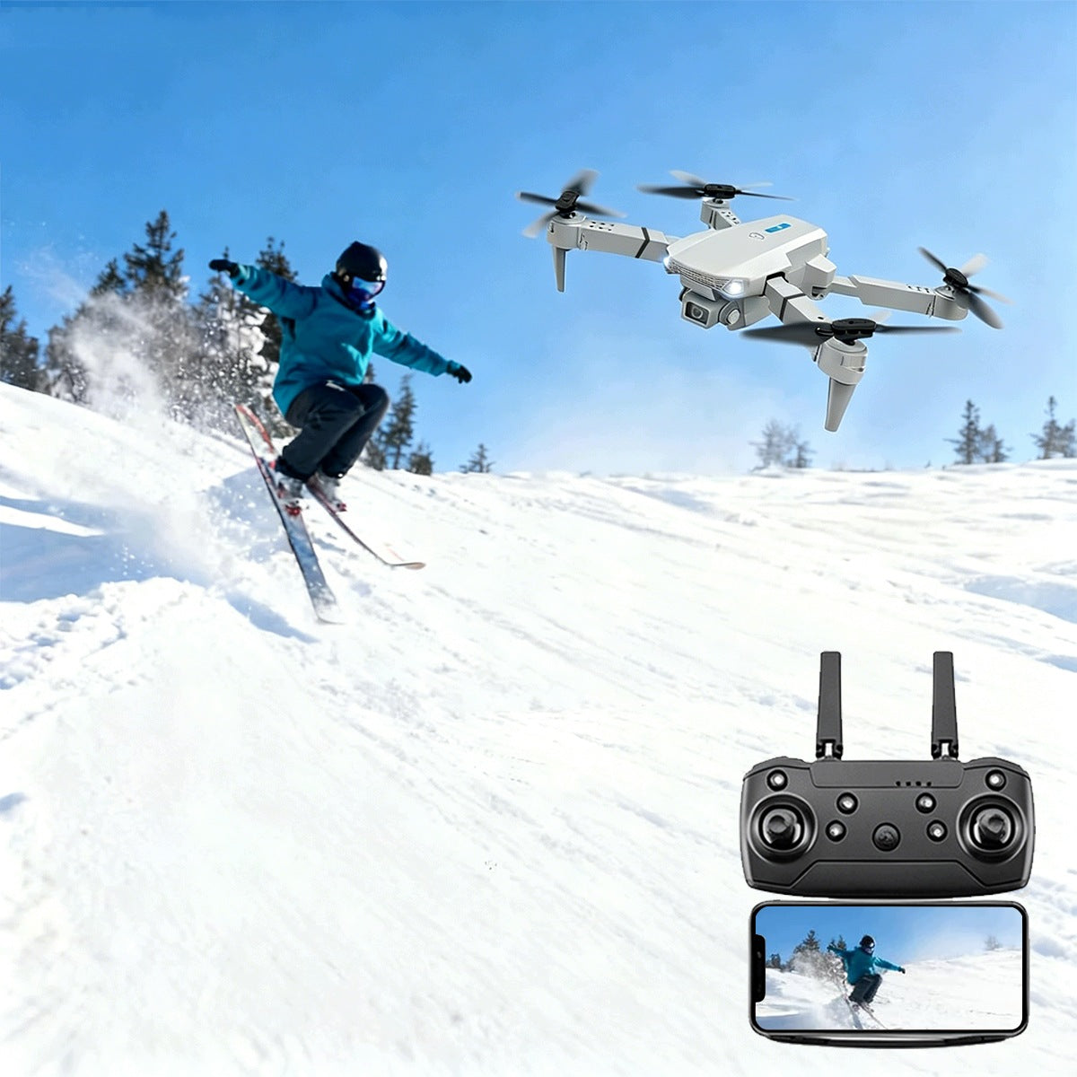 DRONE Series BRUSHLESS MOTORS 2 CAMERAS HOVER 3 BATTERIES TOY Model 4016858543428