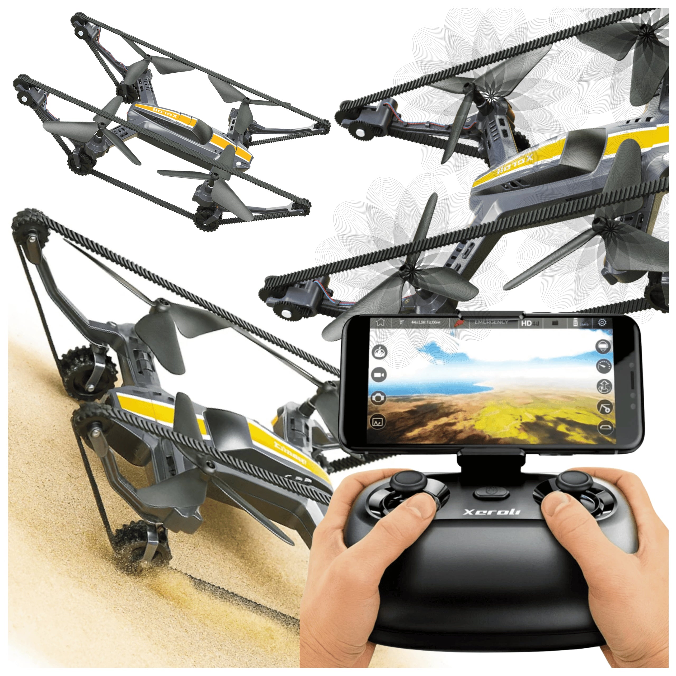 DRONE TANK 2in1 X-TANKCOPTER XERALL YEARS DRIVE FPV CAMERA WiFi 720p HD RTF