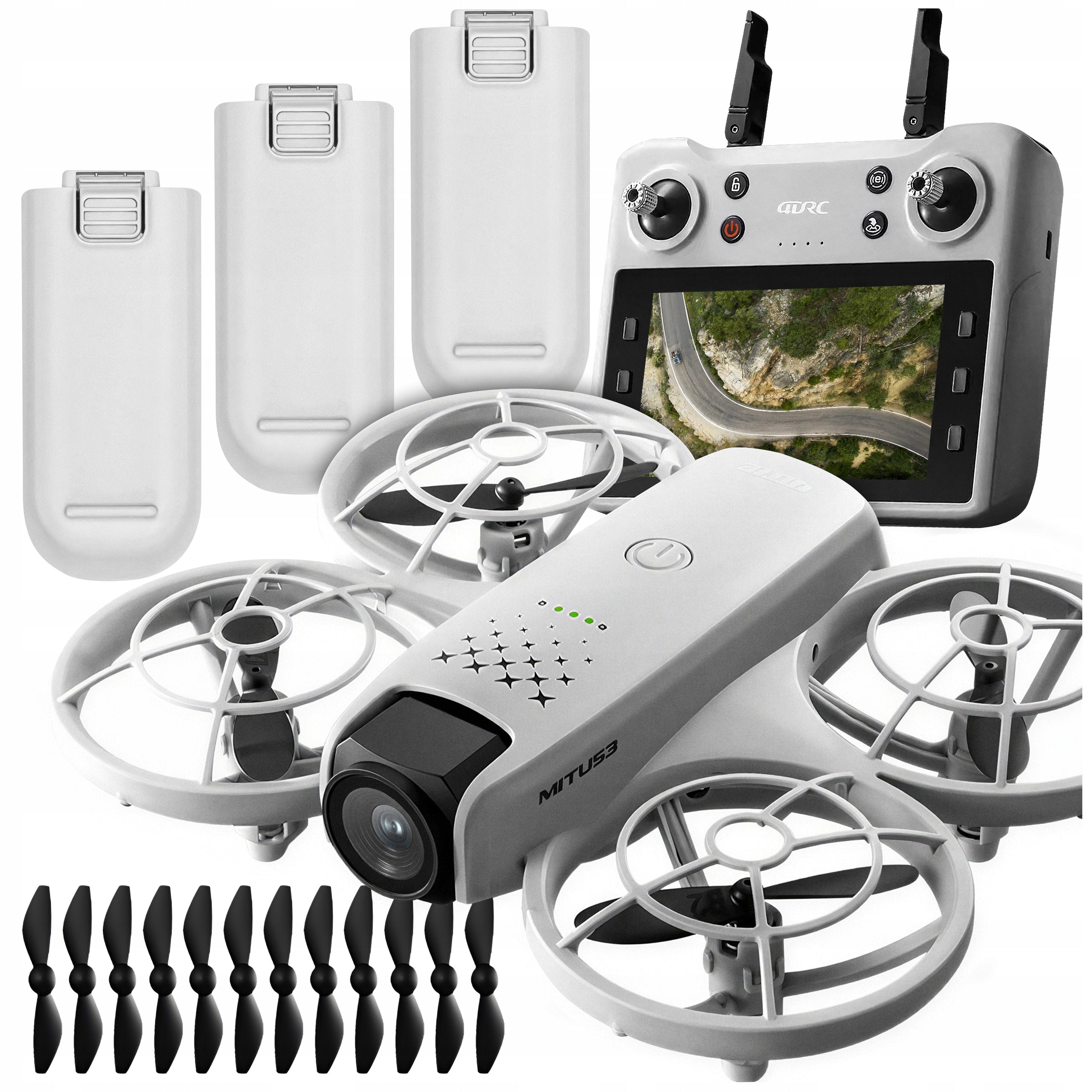 DRONE TOY CONTROLLER WITH LCD 2 CAMERAS BRUSHLESS MOTOR 125G WIFI 3x AKU