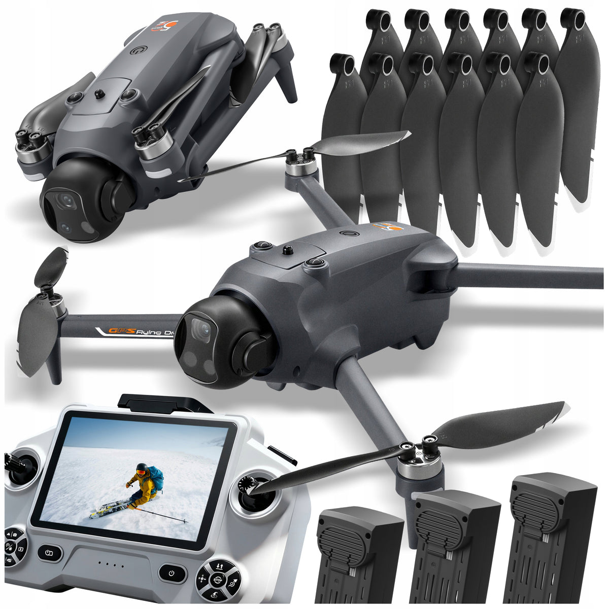 DRONE TOY LCD CONTROLLER 2 CAMERAS GPS WIFI 5G 3x AKU RANGE 2000m 20min Manufacturer code Dron kontroler LCD 5G / Zasięg do 2000 metrów