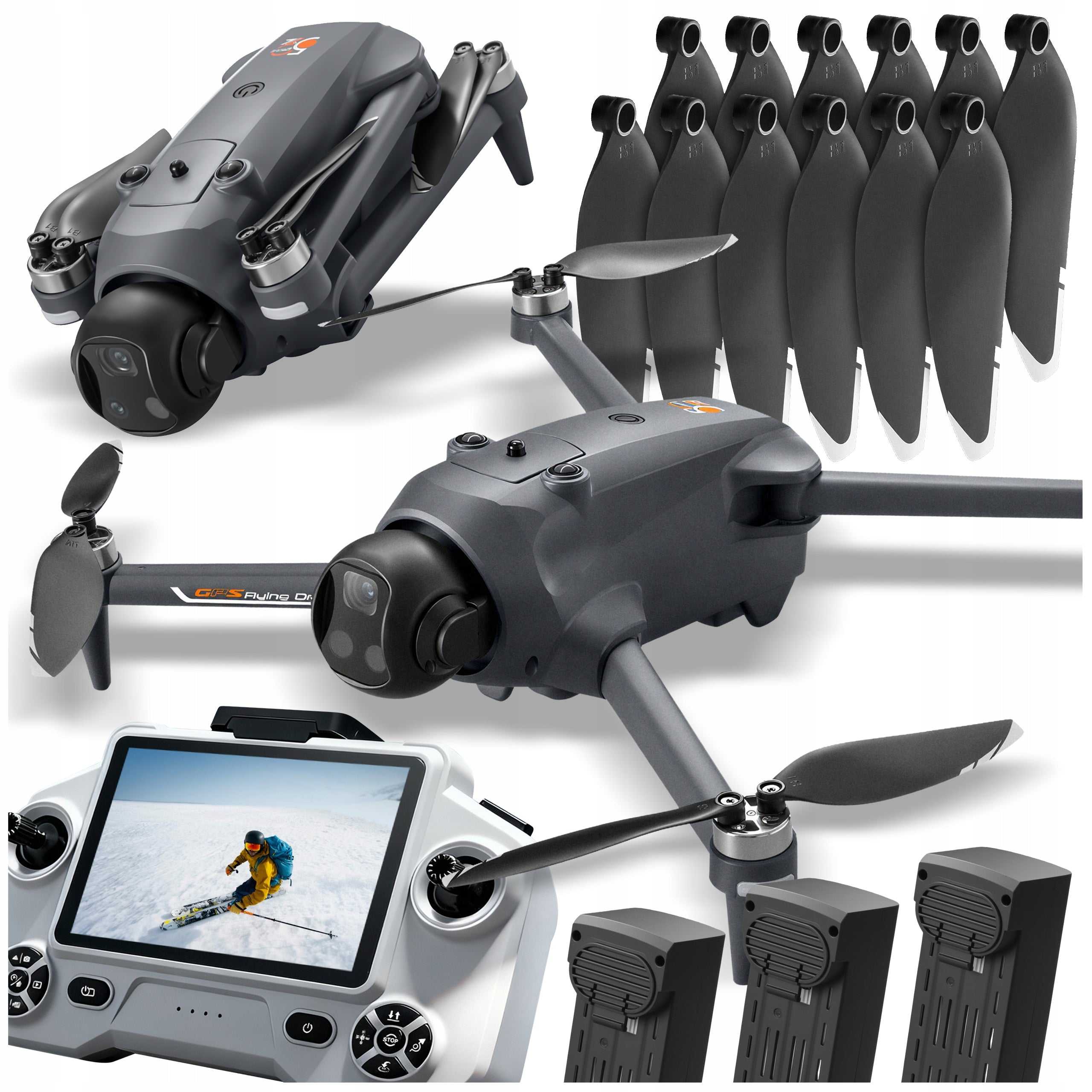 DRONE TOY LCD CONTROLLER 2 CAMERAS GPS WIFI 5G 3x AKU RANGE 4000m 25min Manufacturer code Dron kontroler LCD 5G / Zasięg do 4000 metrów