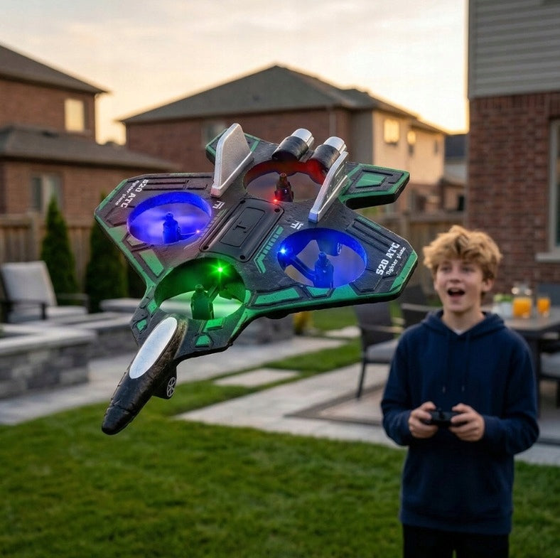 DRONE ULTRALIGHT TOY FOR CHILDREN STYROFOAM AIRPLANE HOVERS TWO LED BATTERIES Packaging status original