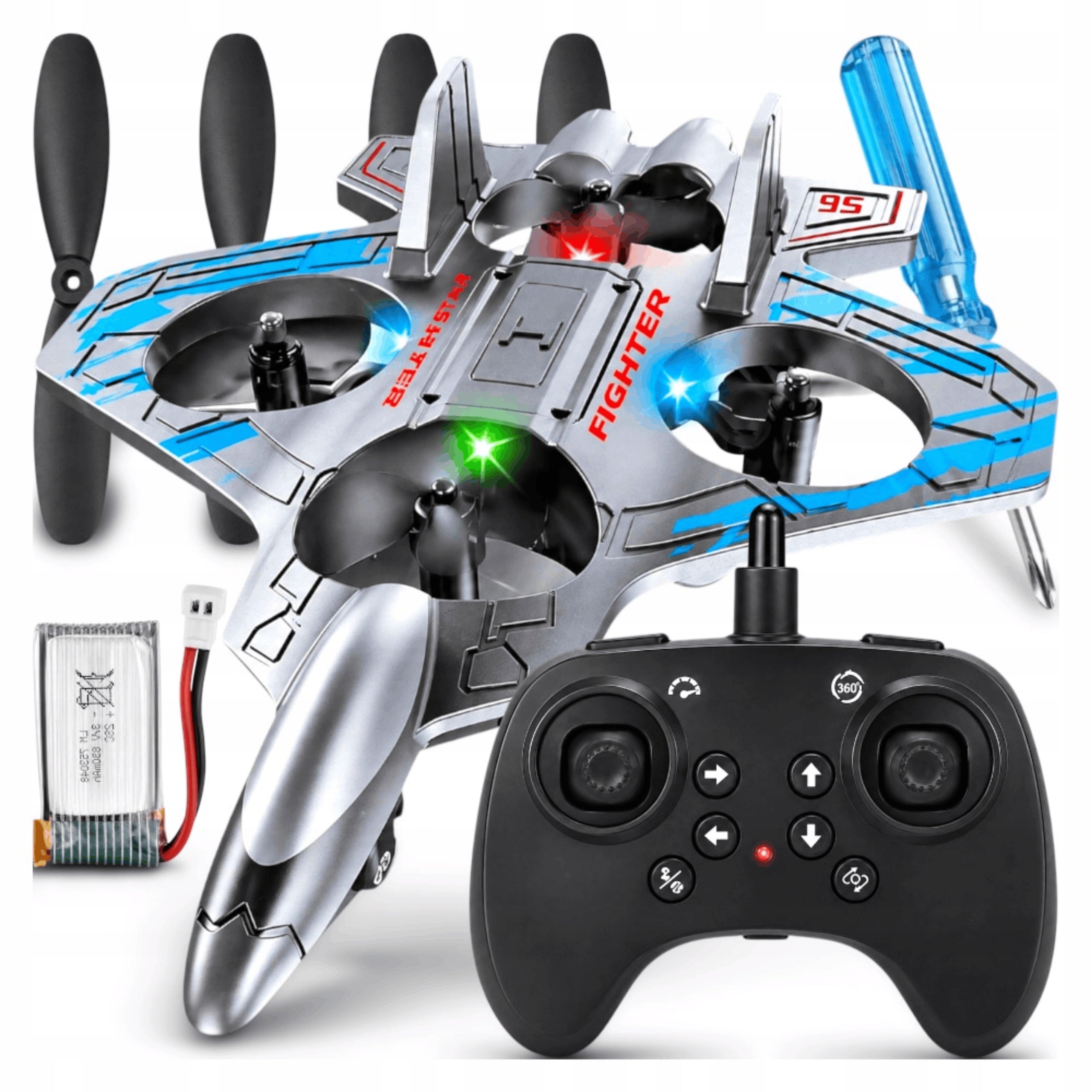 DRONE ULTRALIGHT TOY FOR CHILDREN STYROFOAM AIRPLANE HOVERS TWO LED BATTERIES