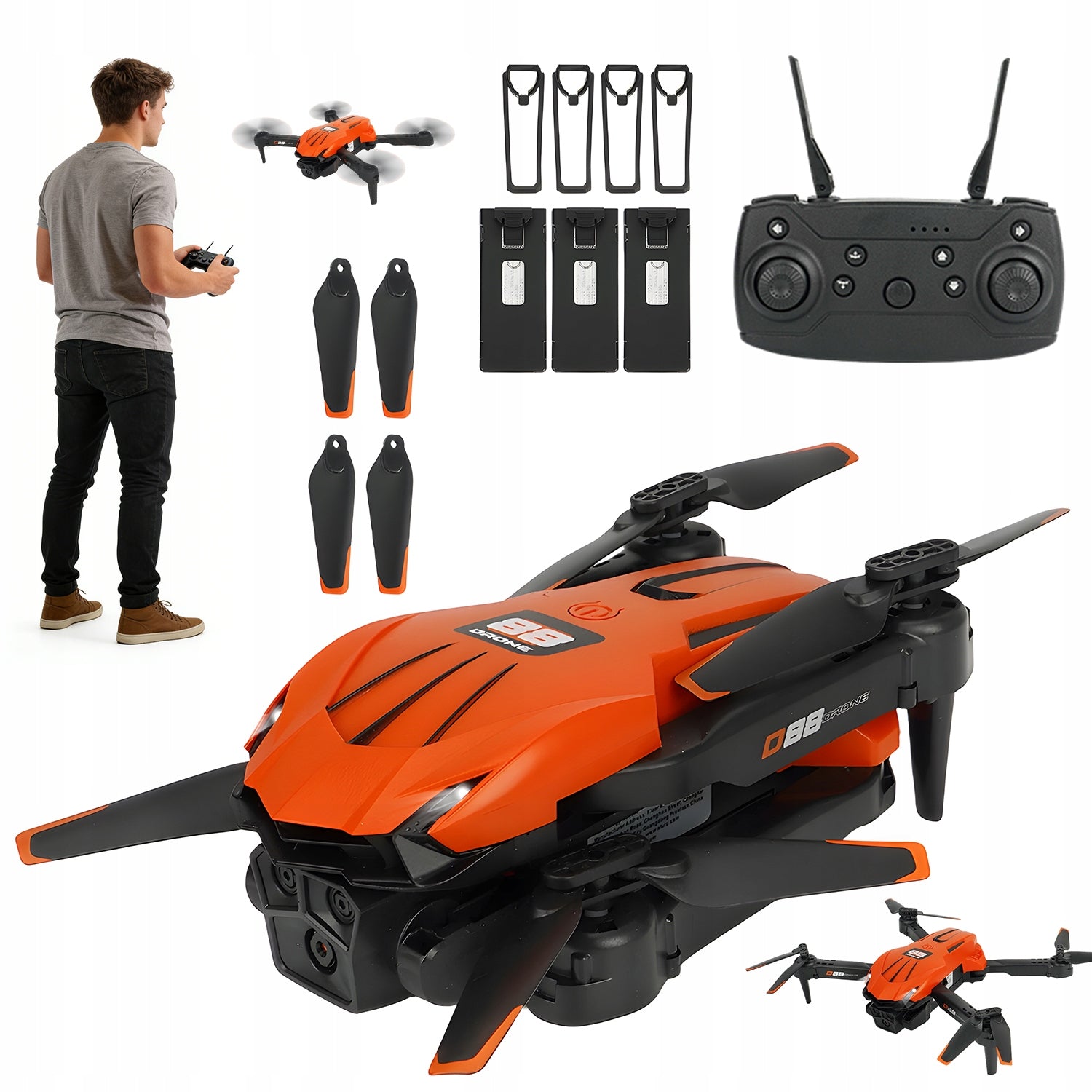 DRONE WITH 2 CAMERAS REMOTE CONTROLLED WITH PRECISE POSITIONING