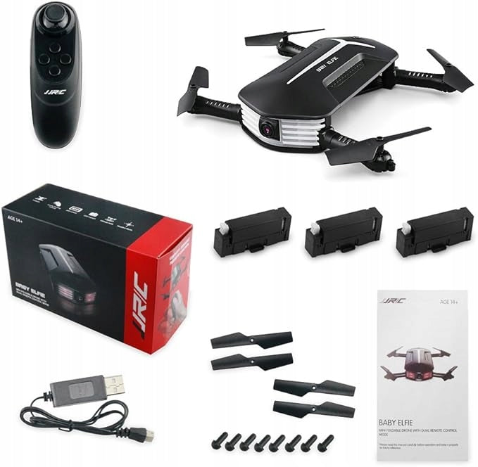 DRONE WITH CAMERA BLACK REMOTE CONTROLLED SMART WITH RECORDING CONTROLLER Packaging status original