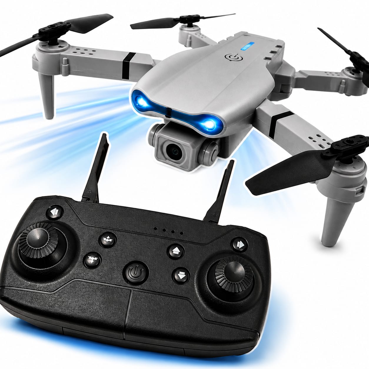 DRONE WITH CAMERA E88 Pro WIFI CASE FOR KIDS DURABLE LEARNING SET GREY