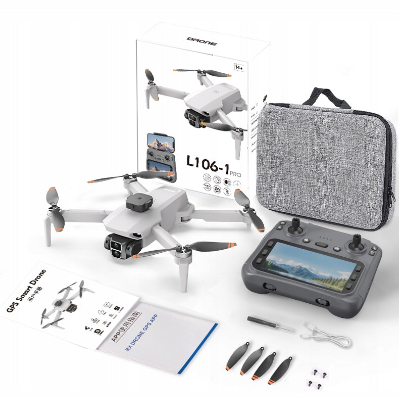 DRONE WITH CAMERA L106 GPS OBSTACLE AVOIDANCE 3 BATTERIES HEADLESS DISPLAY Manufacturer code L106-5