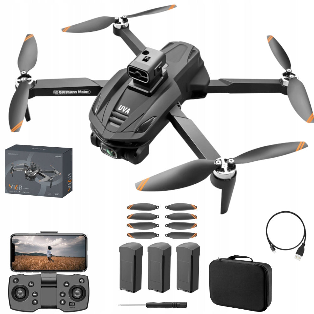 DRONE WITH CAMERA V168 WiFi GPS RANGE 3000M, 5G WIFI FPV 360° - 3 BATTERIES