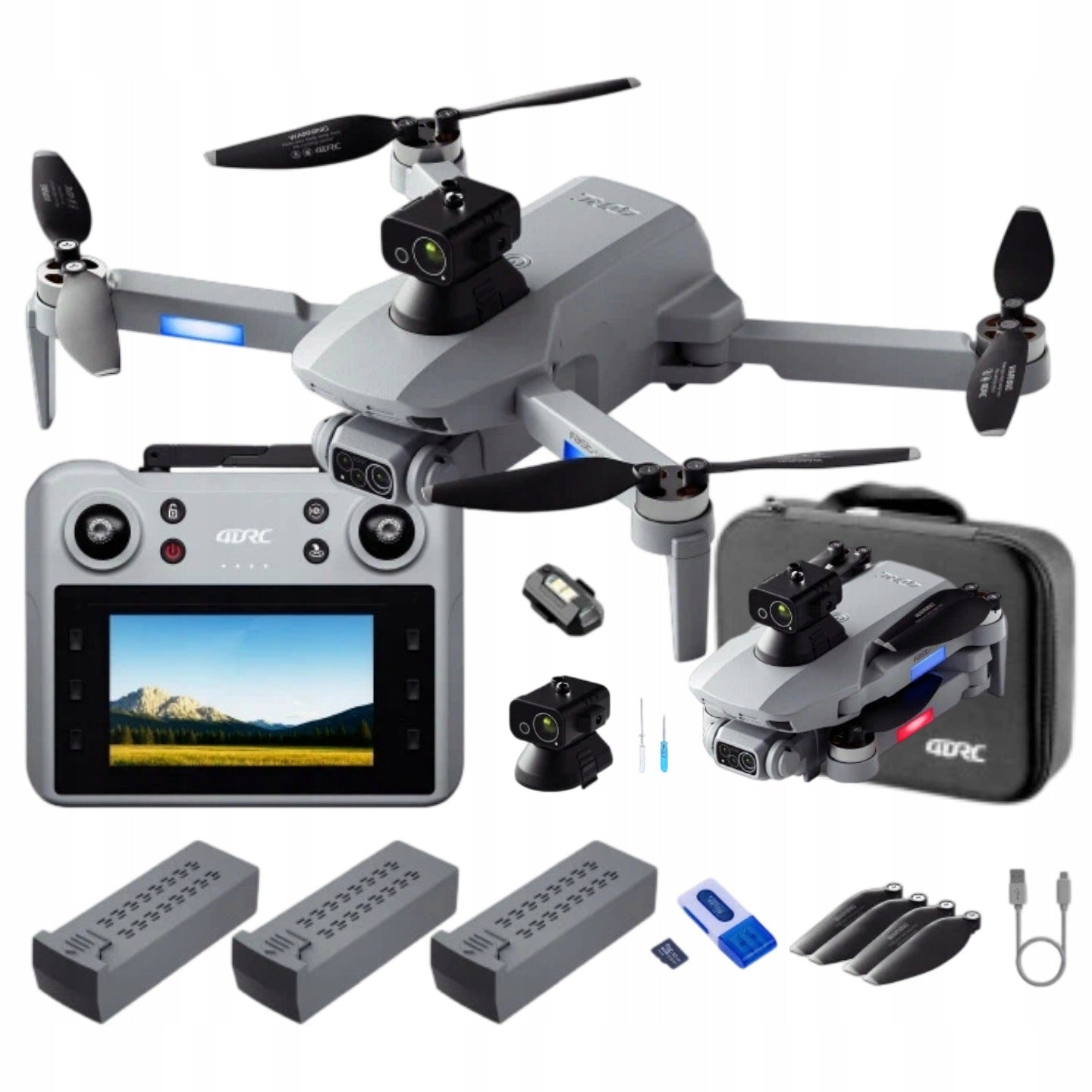 DRONE WITH HD GPS WIFI CAMERA 3 BATTERIES LCD SCREEN BRUSHLESS TOY 5G