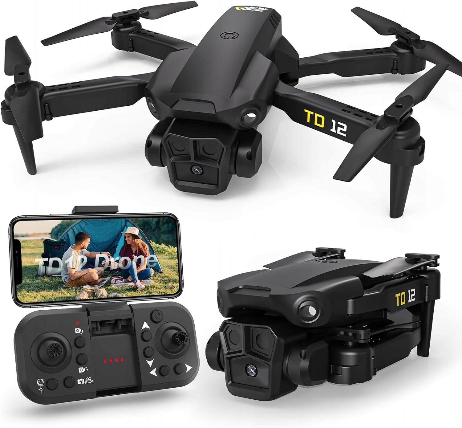 DRONE WITH MINI CAMERA 360° REVERSIBLE 2 FPV CAMERAS FOLDABLE WITH 2 BATTERIES