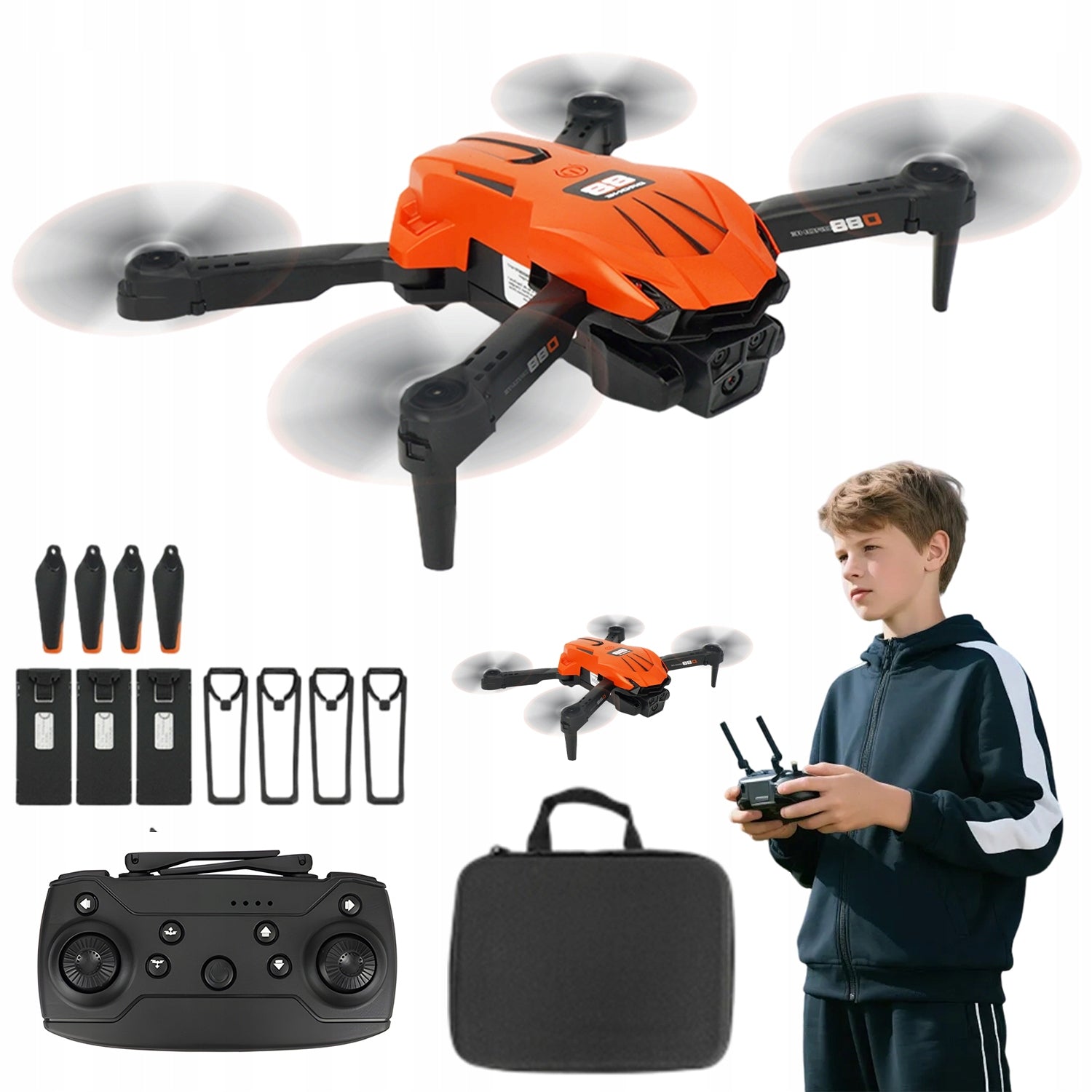 DRONE WITH TWO CAMERAS AND OPTICAL POSITIONING FOR CREATIVE PHOTOS