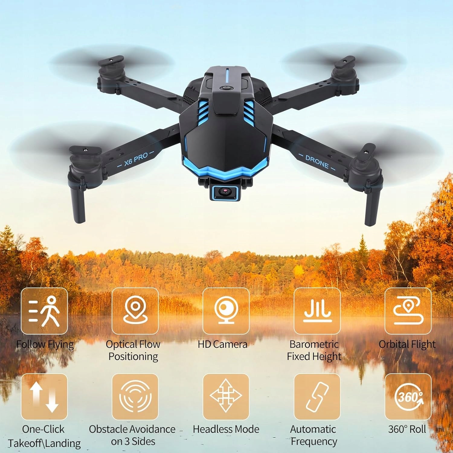 DRONE With Camera 1080P HD WiFi FPV 2 Rechargeable 3D Flip Overhang RC Manufacturer code 5907153318455
