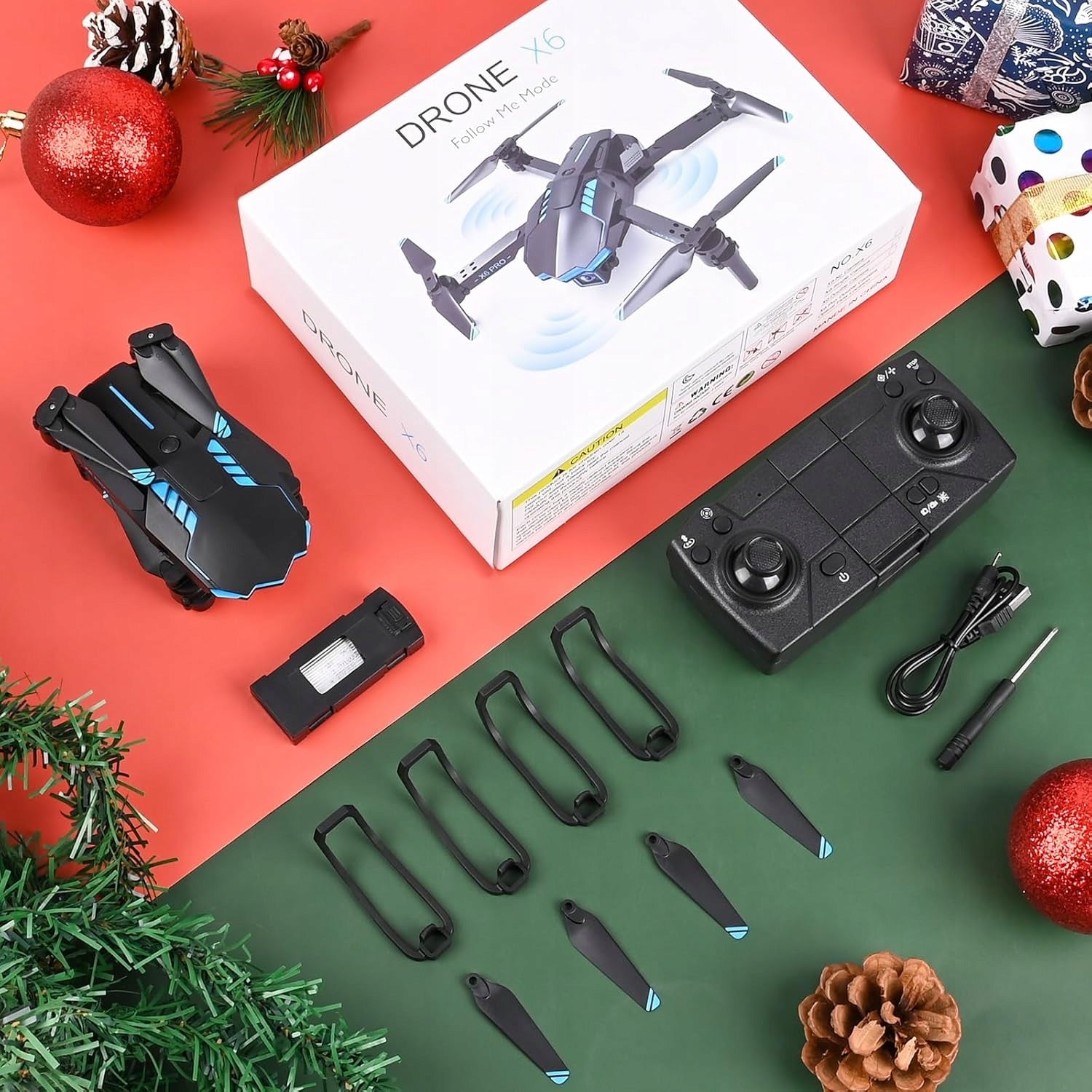 DRONE With Camera 1080P HD WiFi FPV 2 Rechargeable 3D Flip Overhang RC Packaging status original