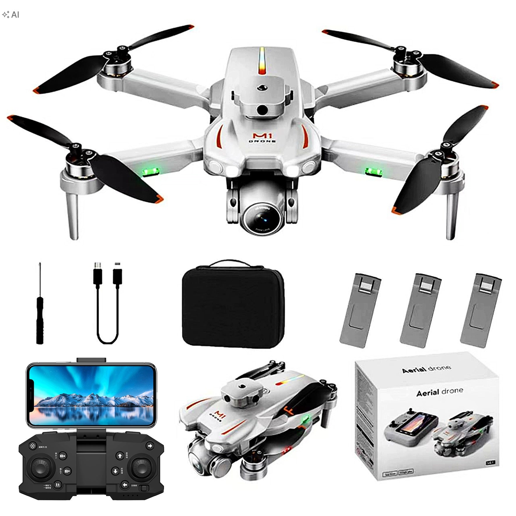 DRONE Yulinland 2x 4K CAMERA FOR KIDS | MANUAL | CASE | 3x BATTERY